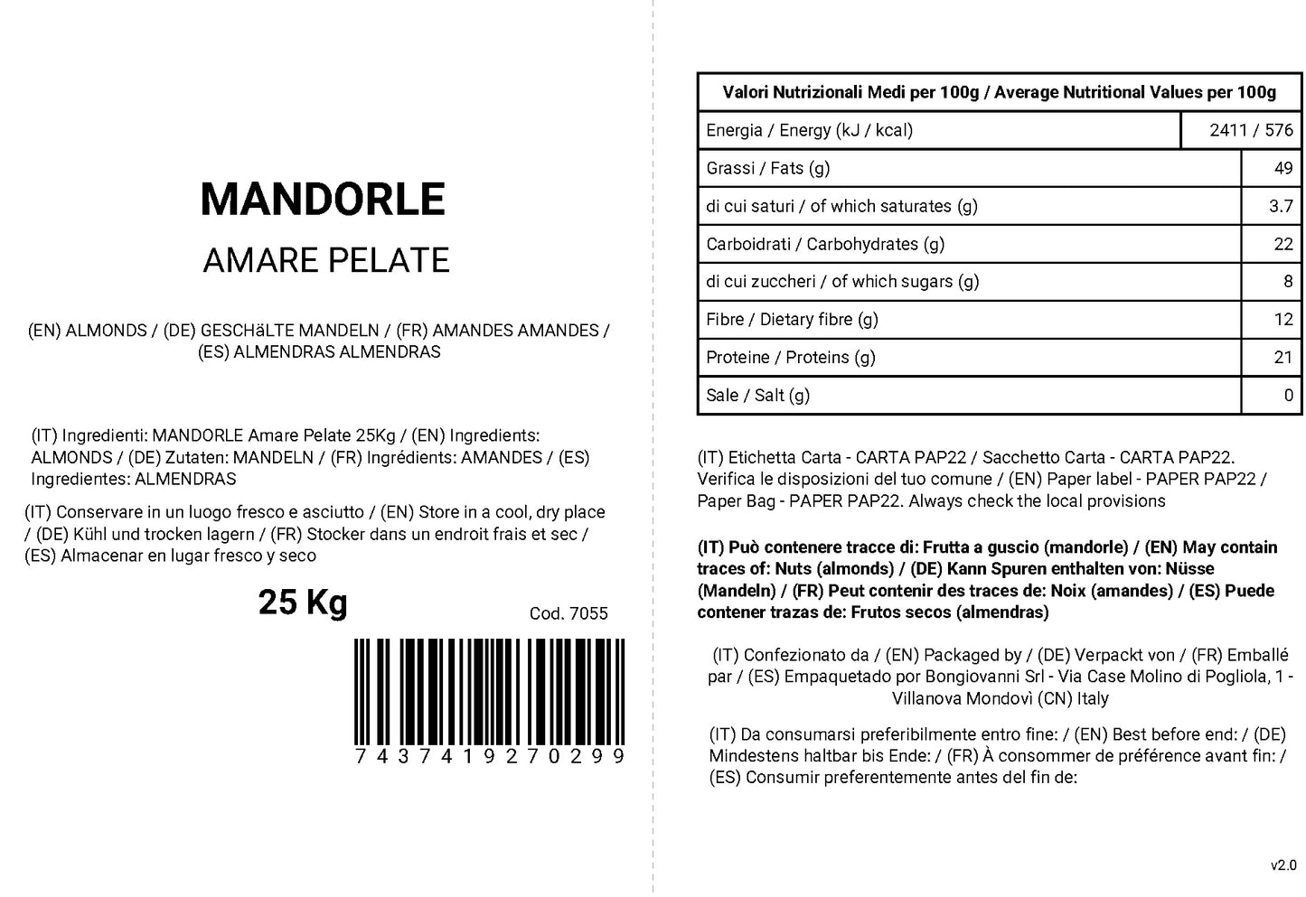 Amandes amères pelées